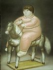 Fernando Botero Canvas Paintings - Pedro On A Horse
